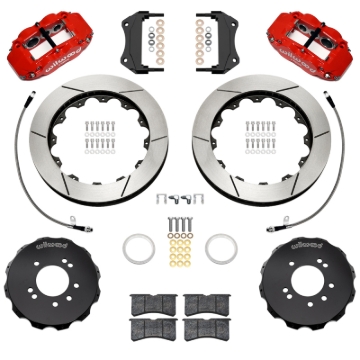 Picture of Wilwood 95-98 Nissan Skyline Superlite 6R Front BBK w/ 12.88in Slotted Rotors & Flexlines - Red