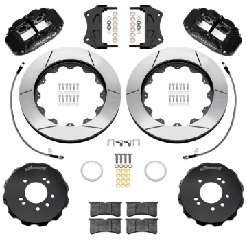 Picture of Wilwood 95-98 Nissan Skyline Superlite 6R Front BBK w/ 14in Slotted Rotors & Flexlines - Black
