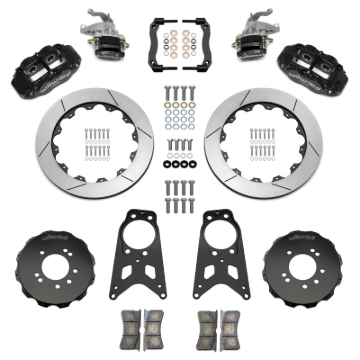 Picture of Wilwood 89-98 Nissan 240SX FNSL4R/MC4 Rear Parking BBK w/ 13.50in Slotted Rotors - Black