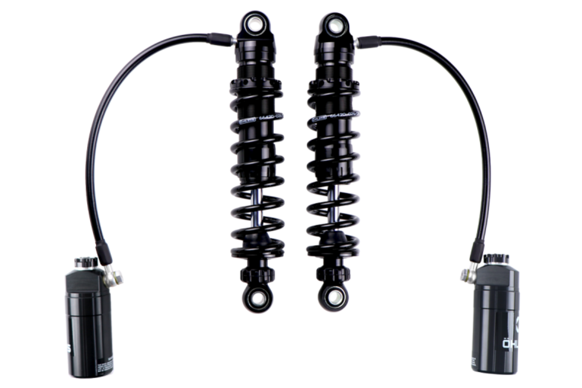 Picture of Ohlins 14-26 Harley FL Touring STX 36 Twin Blackline 12in Blk Reservoir Shocks - Standard Springs