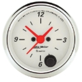 Picture of Autometer Arctic White 2-1/6in 12 Hour Analog Clock Gauge