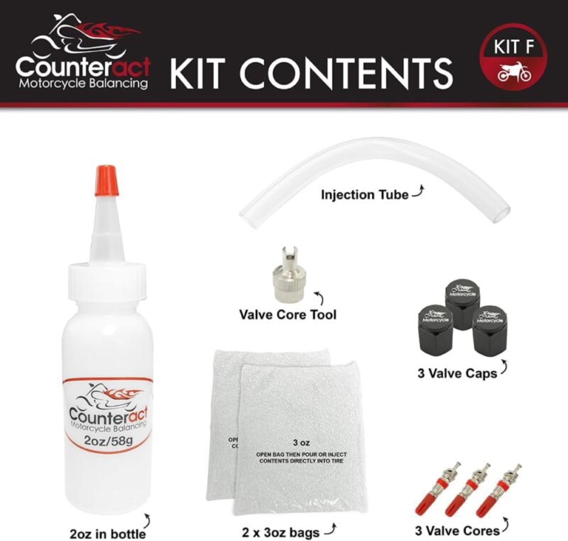 Picture of Counteract Motorcycle Balancing Bead DIY Kit: (1) 2oz Bag / (2) 3oz Bags