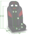 Picture of PRP Polaris RZR PRO XP4/PRO R4/Turbo R4 UTV XCR Fold Flat Rear Suspension Seats (Pair) - Black