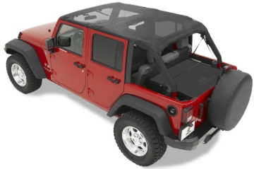 Picture of Bestop 07-09 Jeep Wrangler JK 4-Door Header Safari Bikini (Mesh)
