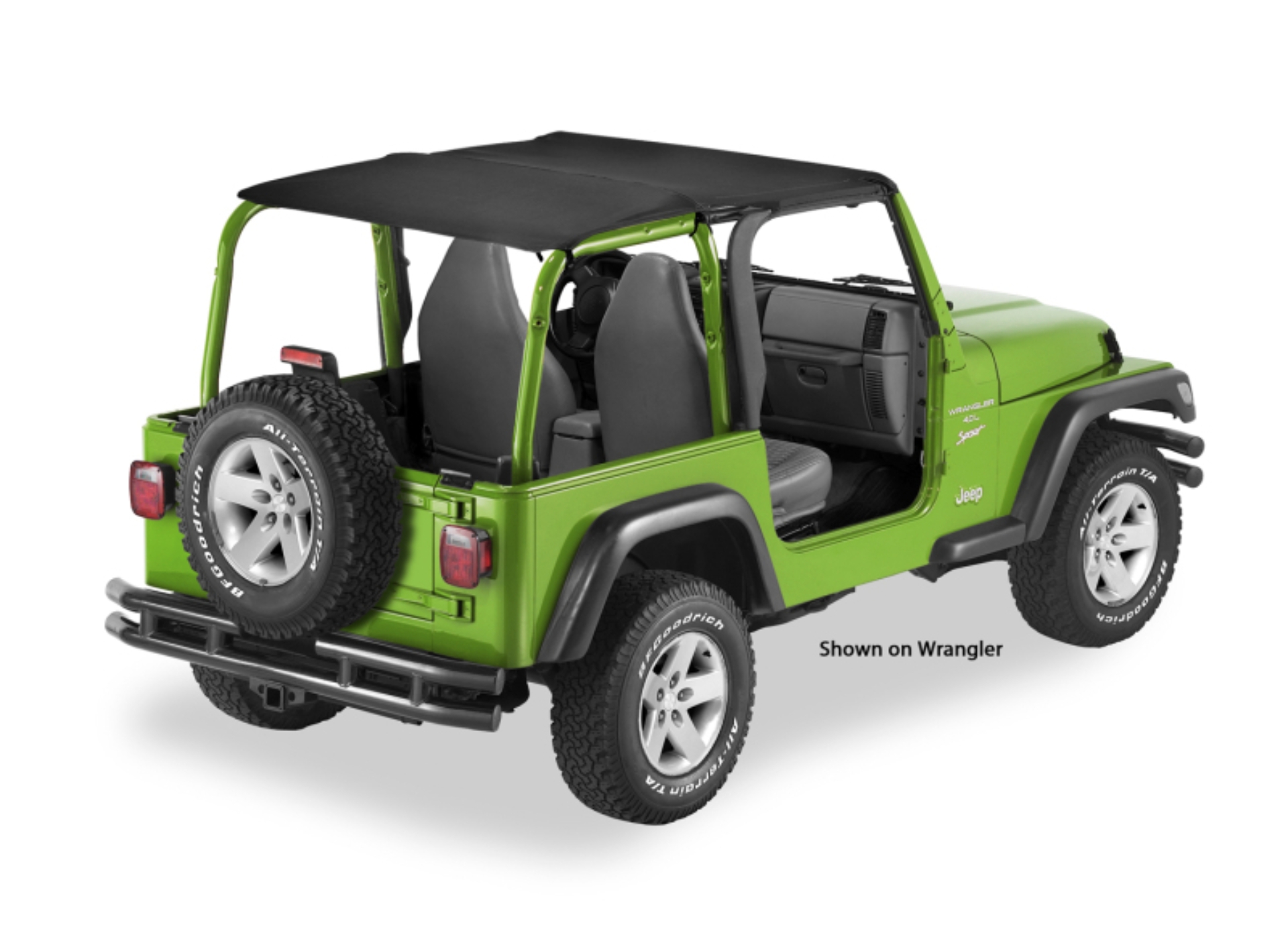 Picture of Bestop 04-06 Jeep Wrangler TJ Unlimited Header Safari Bikini (Black Diamond)