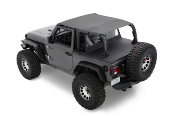 Picture of Bestop 18-23 Jeep Wrangler JL 2-Door Header Safari Bikini (Black Diamond)