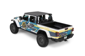 Picture of Bestop 24-26 Jeep Gladiator Header Safari Cable Style Bikini (Black Diamond)