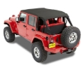 Picture of Bestop 10-18 Jeep Wrangler JK 4-Door Header Safari Cable Style Bikini (Black Diamond)
