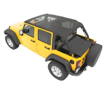 Picture of Bestop 10-18 Jeep Wrangler JK 4-Door Header Safari Cable Style Bikini (Mesh)