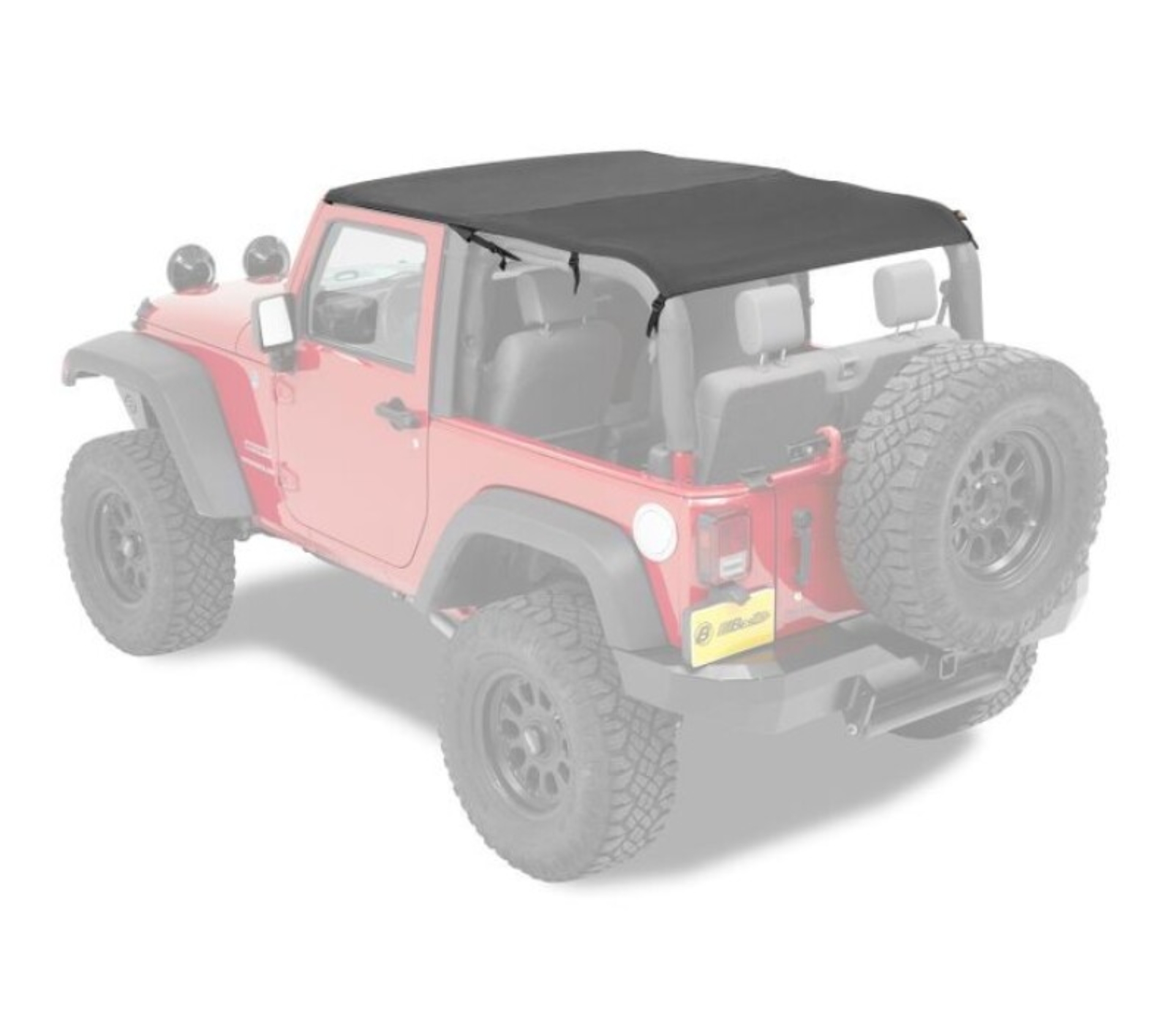 Picture of Bestop 10-18 Jeep Wrangler JK 2-Door Header Safari Cable Style Bikini (Black Diamond)