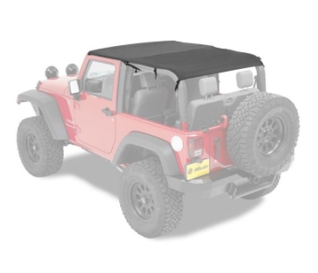 Picture of Bestop 10-18 Jeep Wrangler JK 2-Door Header Safari Cable Style Bikini (Black Diamond)