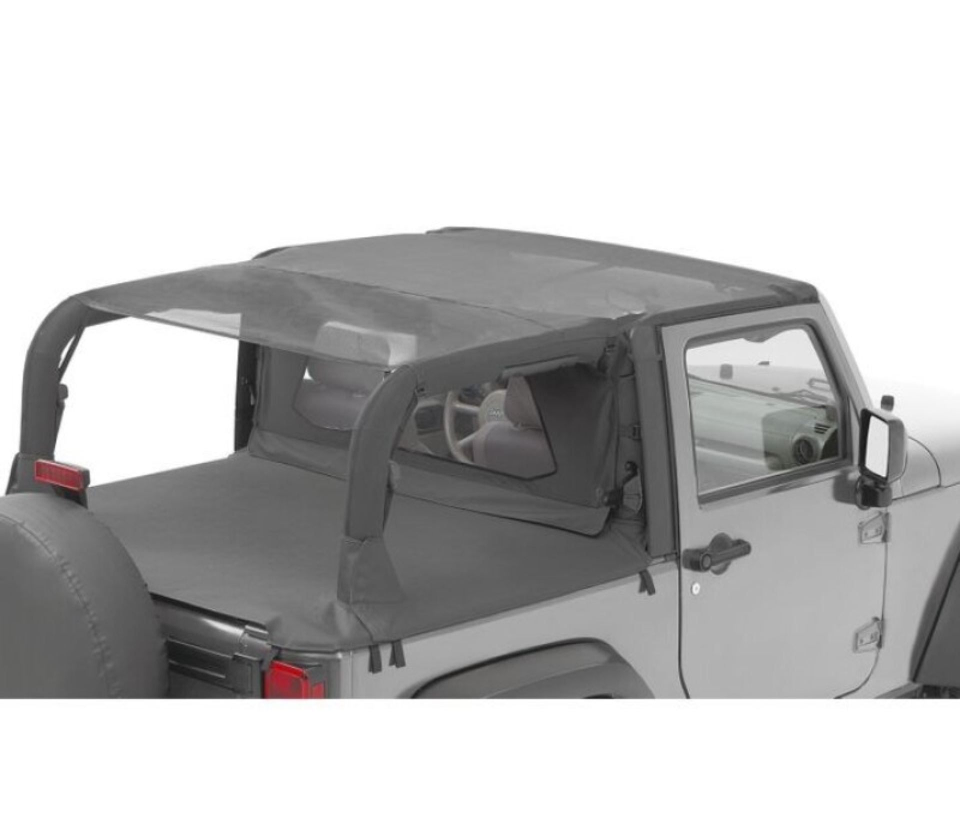 Picture of Bestop 10-18 Jeep Wrangler JK 2-Door Header Safari Cable Style Bikini (Mesh)