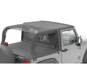 Picture of Bestop 10-18 Jeep Wrangler JK 2-Door Header Safari Cable Style Bikini (Mesh)