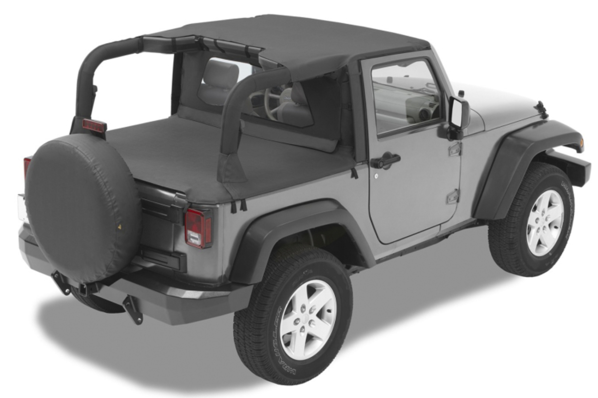 Picture of Bestop 07-09 Jeep Wrangler JK 2-Door Header Targa Bikini (Black Diamond)