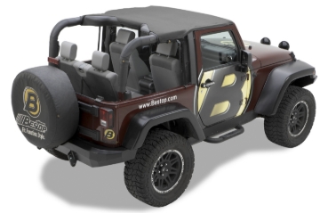 Picture of Bestop 10-18 Jeep Wrangler JK 2-Door Header Targa Bikini (Black Diamond)