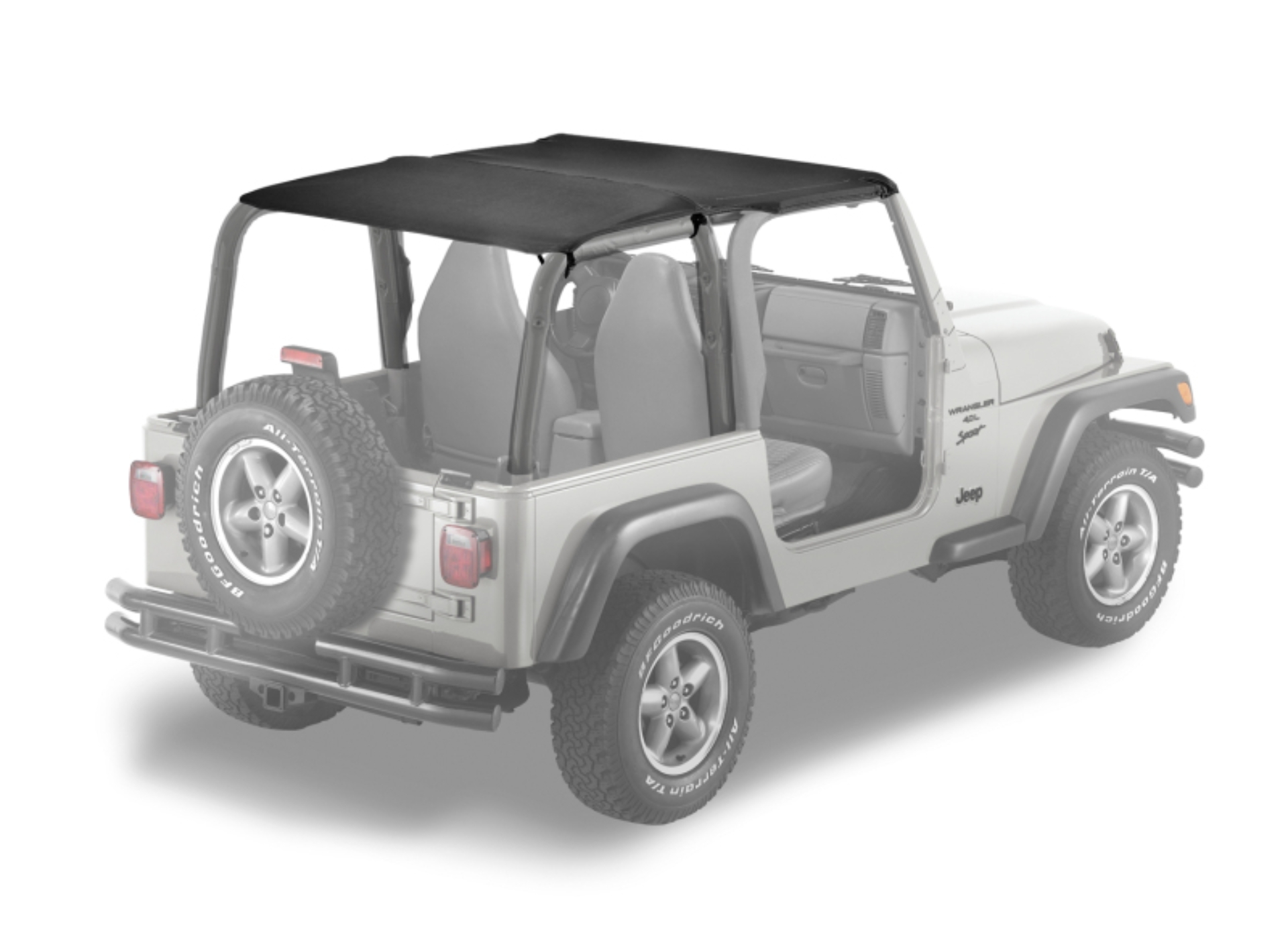 Picture of Bestop 97-02 Jeep Wrangler TJ Strapless Safari Bikini (Black Denim)