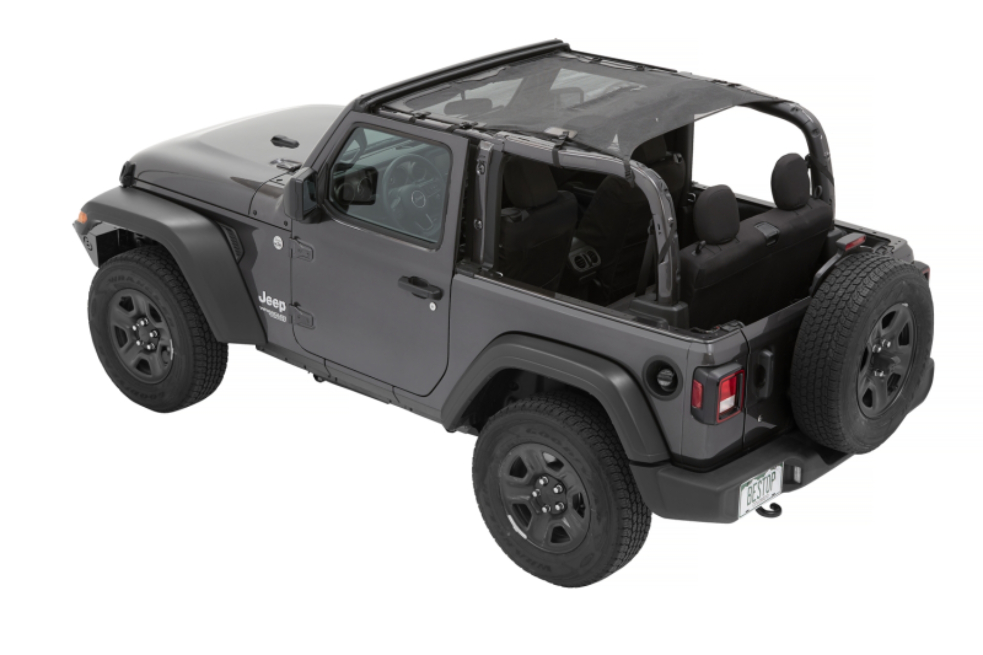 Picture of Bestop 18-26 Jeep Wrangler JL 2-Door Sun Safari Bikini (Mesh)