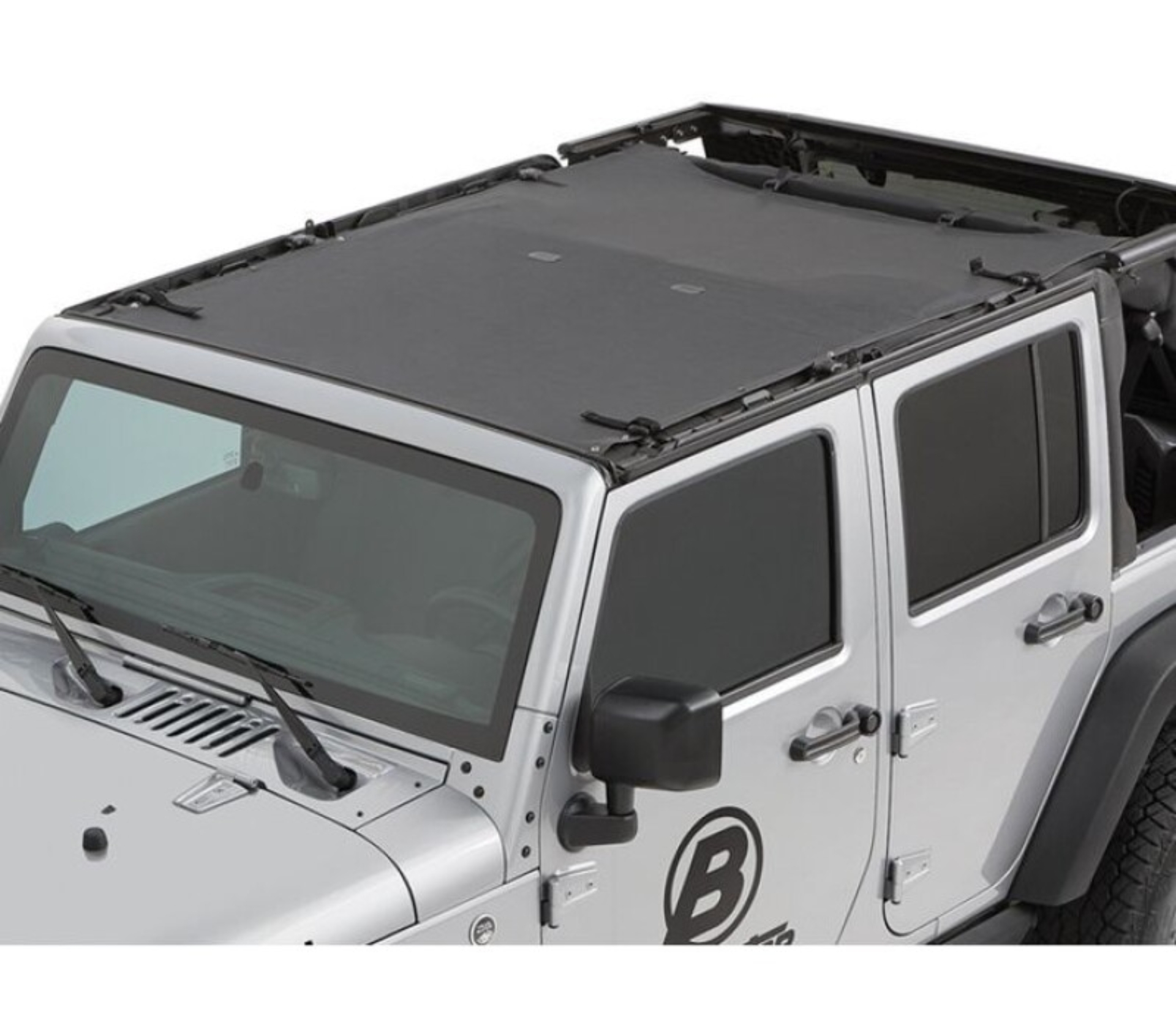 Picture of Bestop 07-18 Jeep Wrangler JK 4-Door Sun Safari Bikini (Black Diamond)