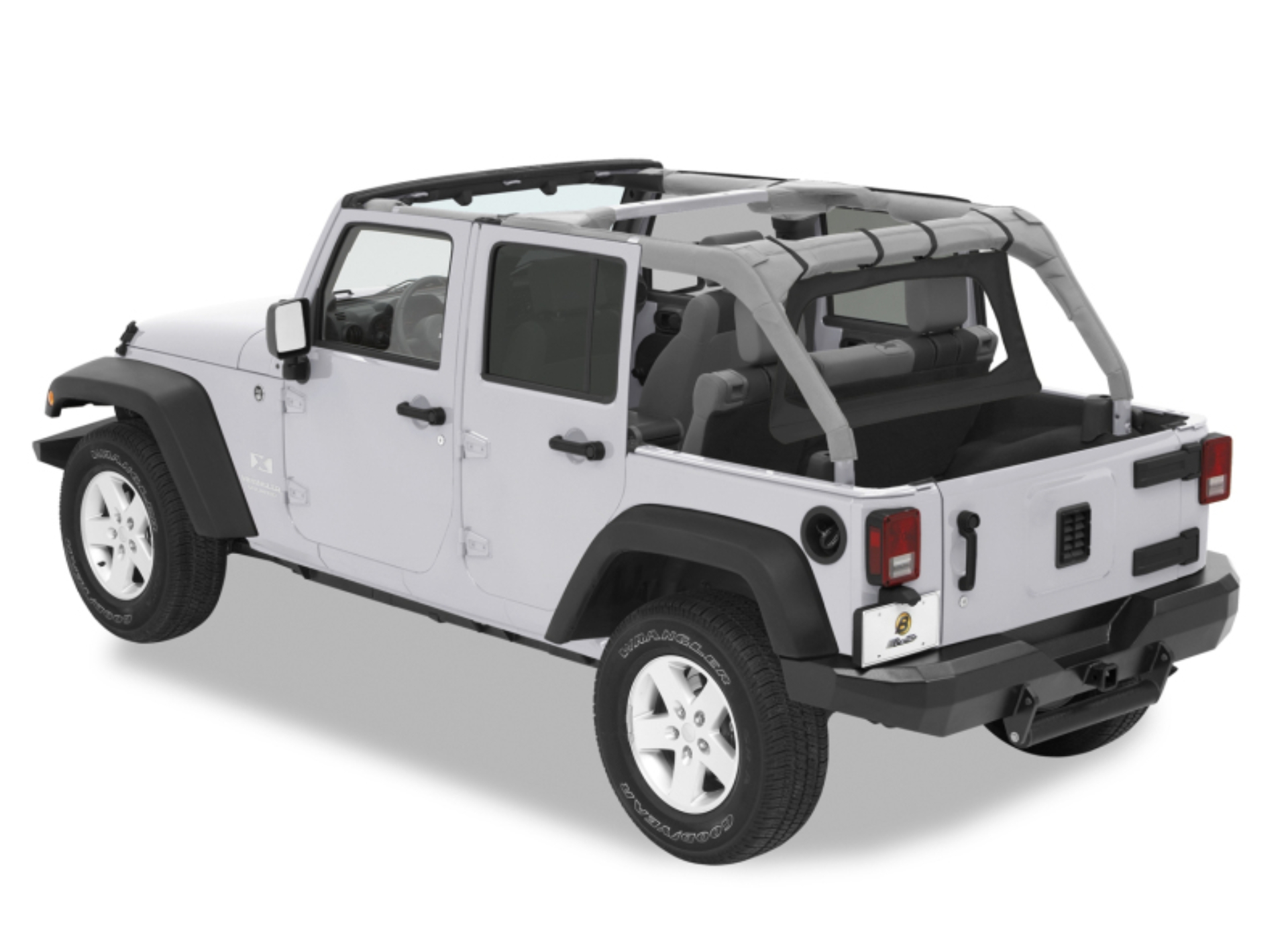 Picture of Bestop 07-18 Jeep Wrangler JK 4-Door Windjammer (Black Diamond)