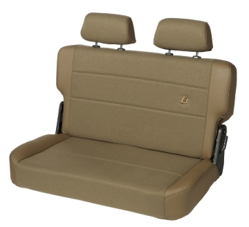 Picture of Bestop N-Tumble Seat - 55-83 Jeep Cj5 Rear Trailmax II Fold (Center Fabric Insert Spice)