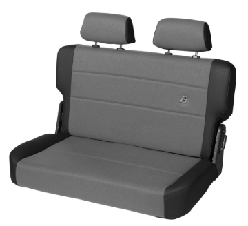 Picture of Bestop N-Tumble Seat - 55-83 Jeep Cj5 Rear Trailmax II Fold (Center Fabric Insert Black Denim)