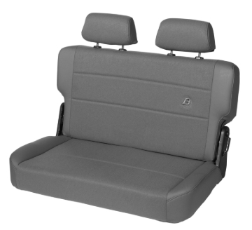 Picture of Bestop N-Tumble Seat - 55-83 Jeep Cj5 Rear Trailmax II Fold (Center Fabric Insert Charcoal/Gray)