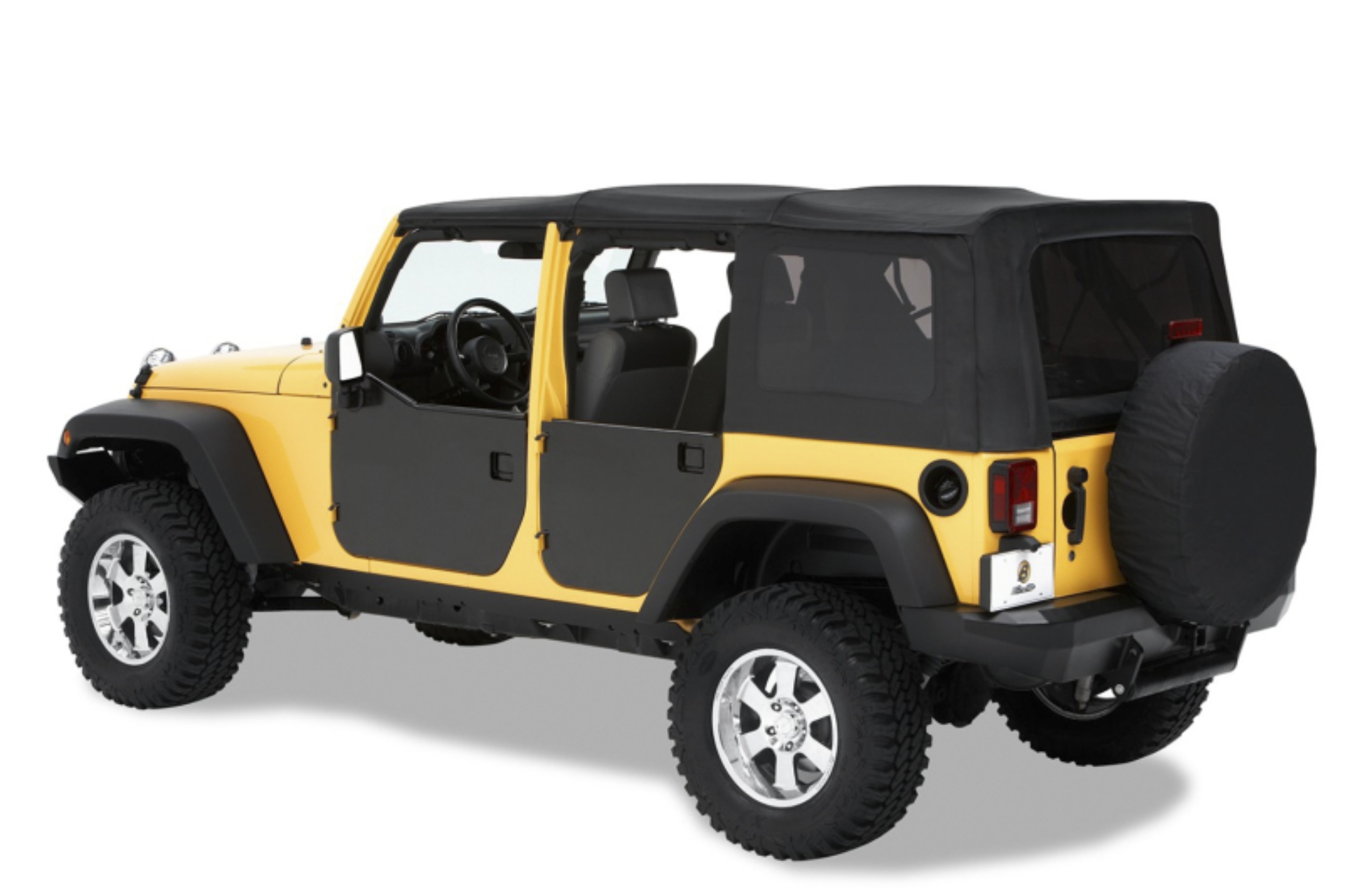 Picture of Bestop 07-18 Jeep Wrangler JK 4-Door Element Panels (Rear Doors Black)