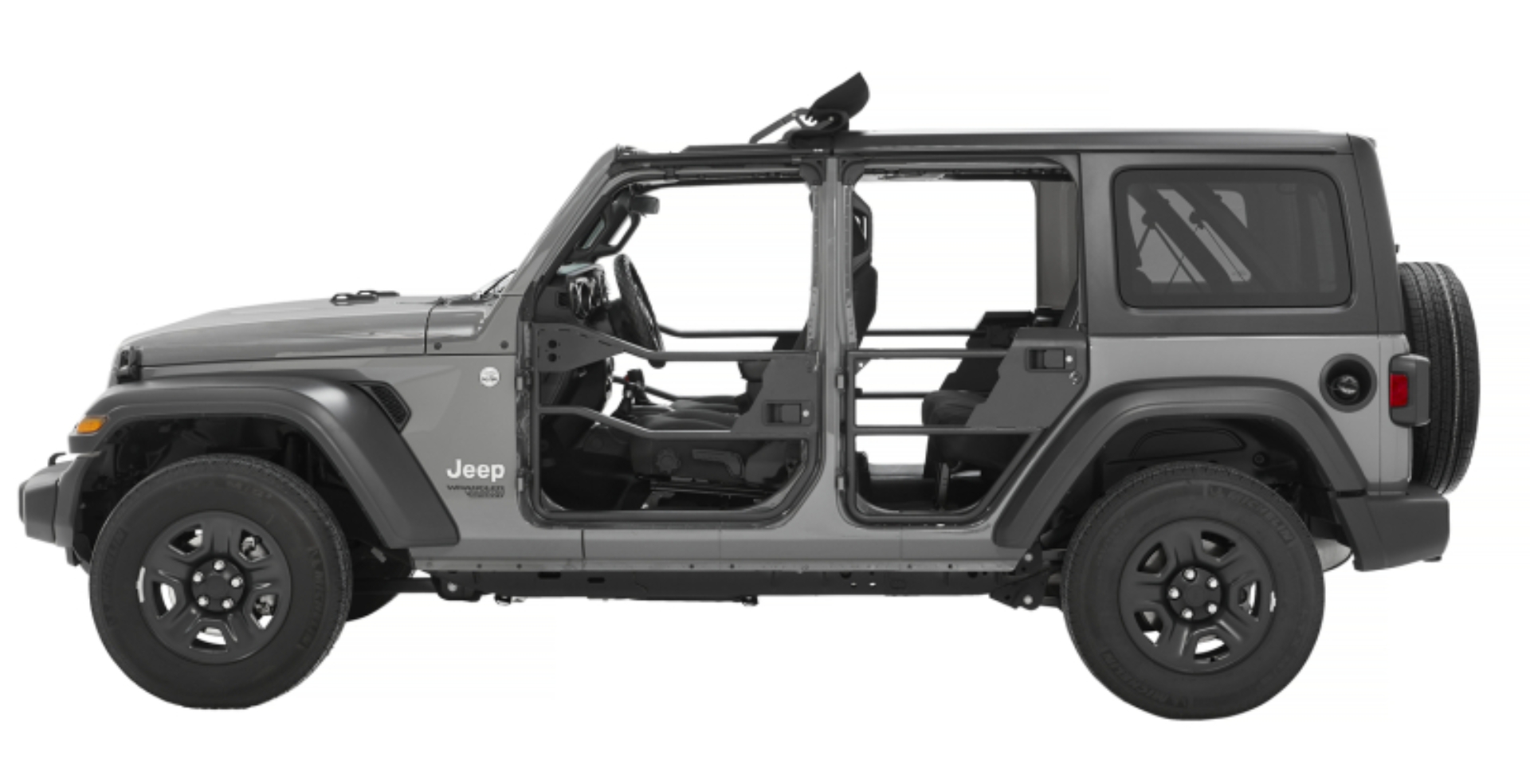 Picture of Bestop 20-26 Jeep Gladiator / 18-26 Wrangler JL 4-Door Element Doors (Rear Matte Black)
