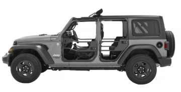 Picture of Bestop 20-26 Jeep Gladiator / 18-26 Wrangler JL 4-Door Element Doors (Rear Matte Black)