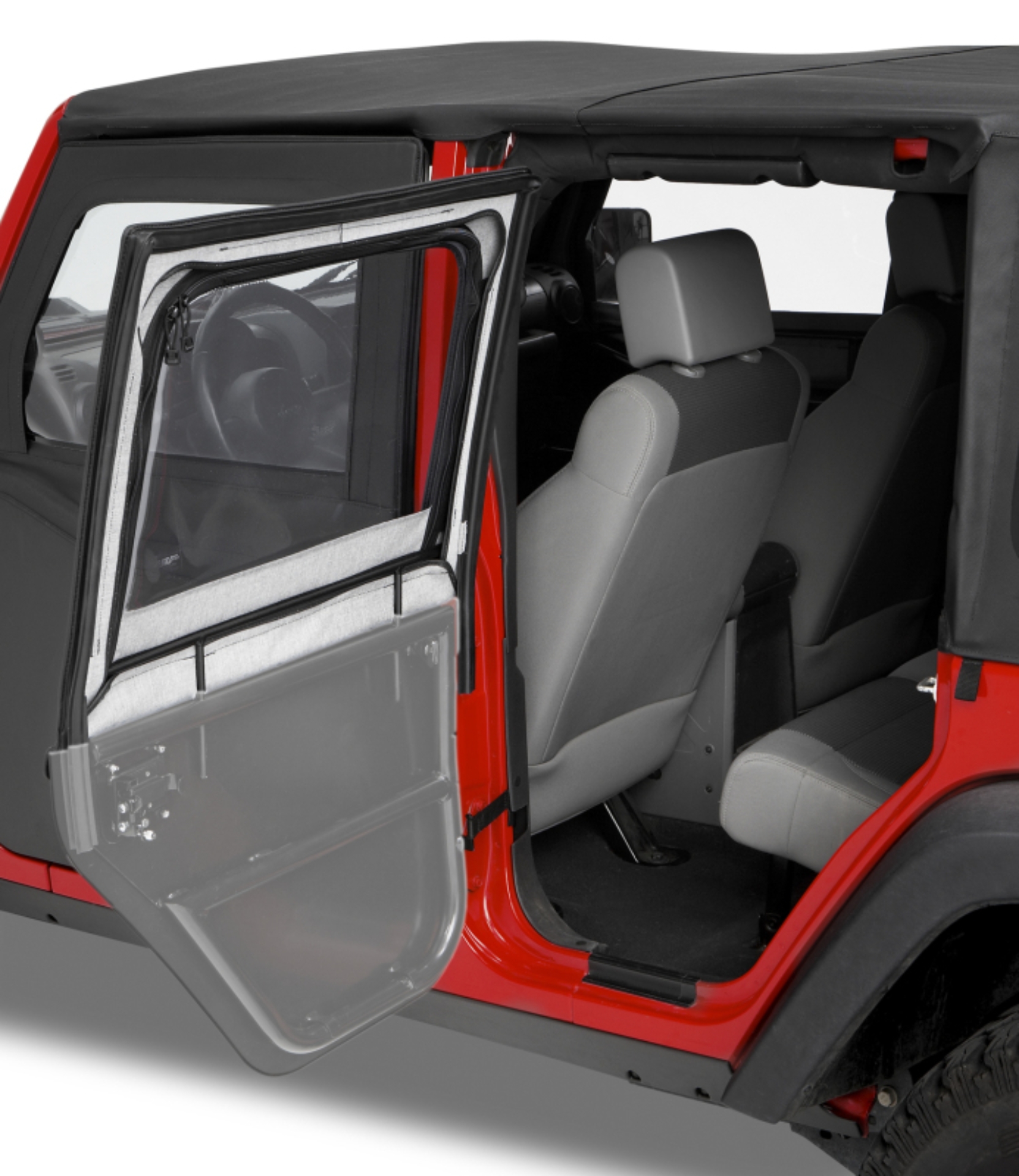 Picture of Bestop 97-06 Jeep Wrangler TJ Element Upper Doors (Black Diamond)
