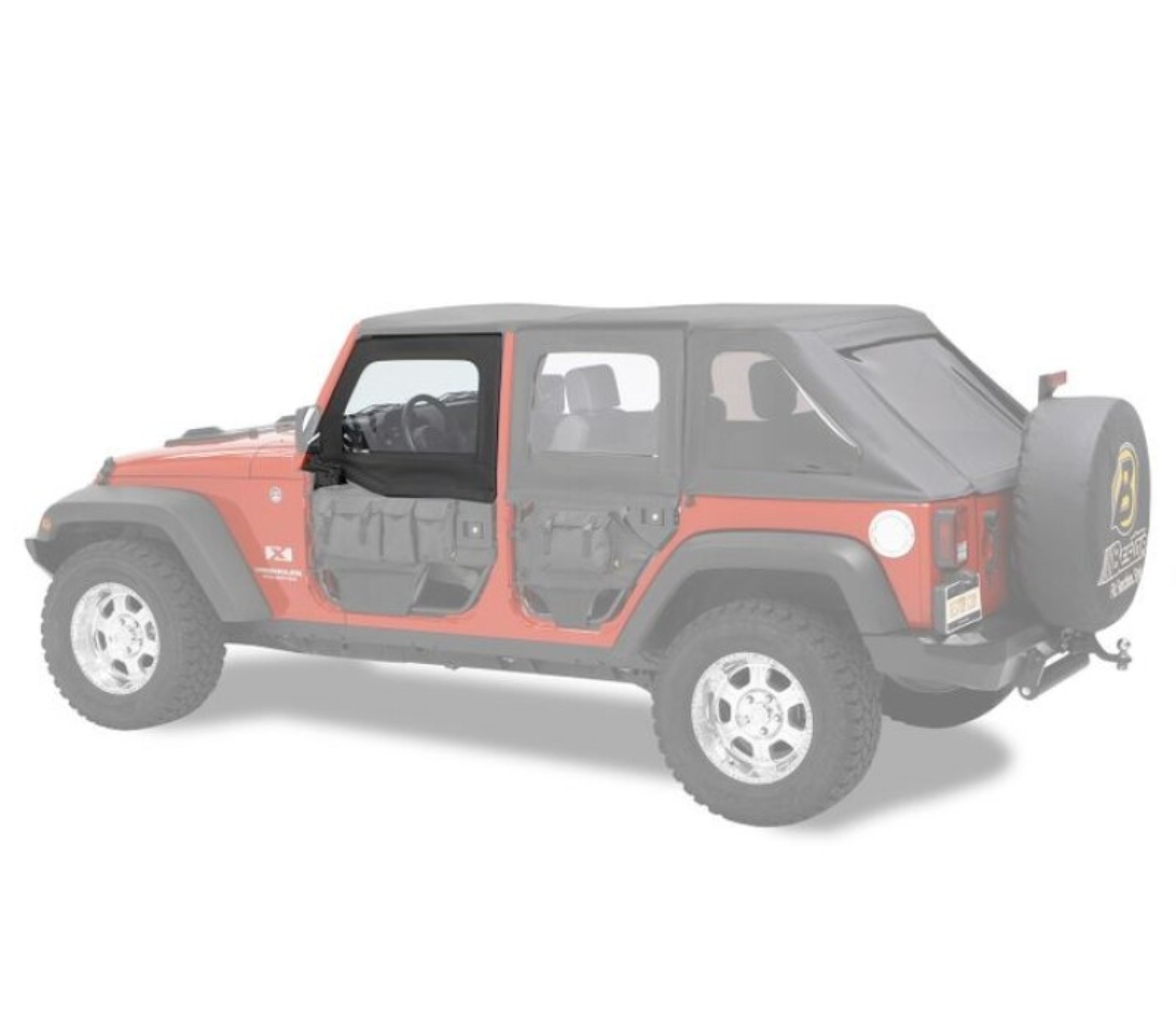 Picture of Bestop 07-18 Jeep Wrangler JK Element Upper Doors (Front Doors Black Twill)