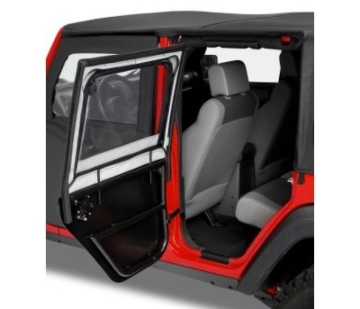 Picture of Bestop 07-18 Jeep Wrangler JK 4-Door Element Upper Doors (Rear Doors Black Twill)