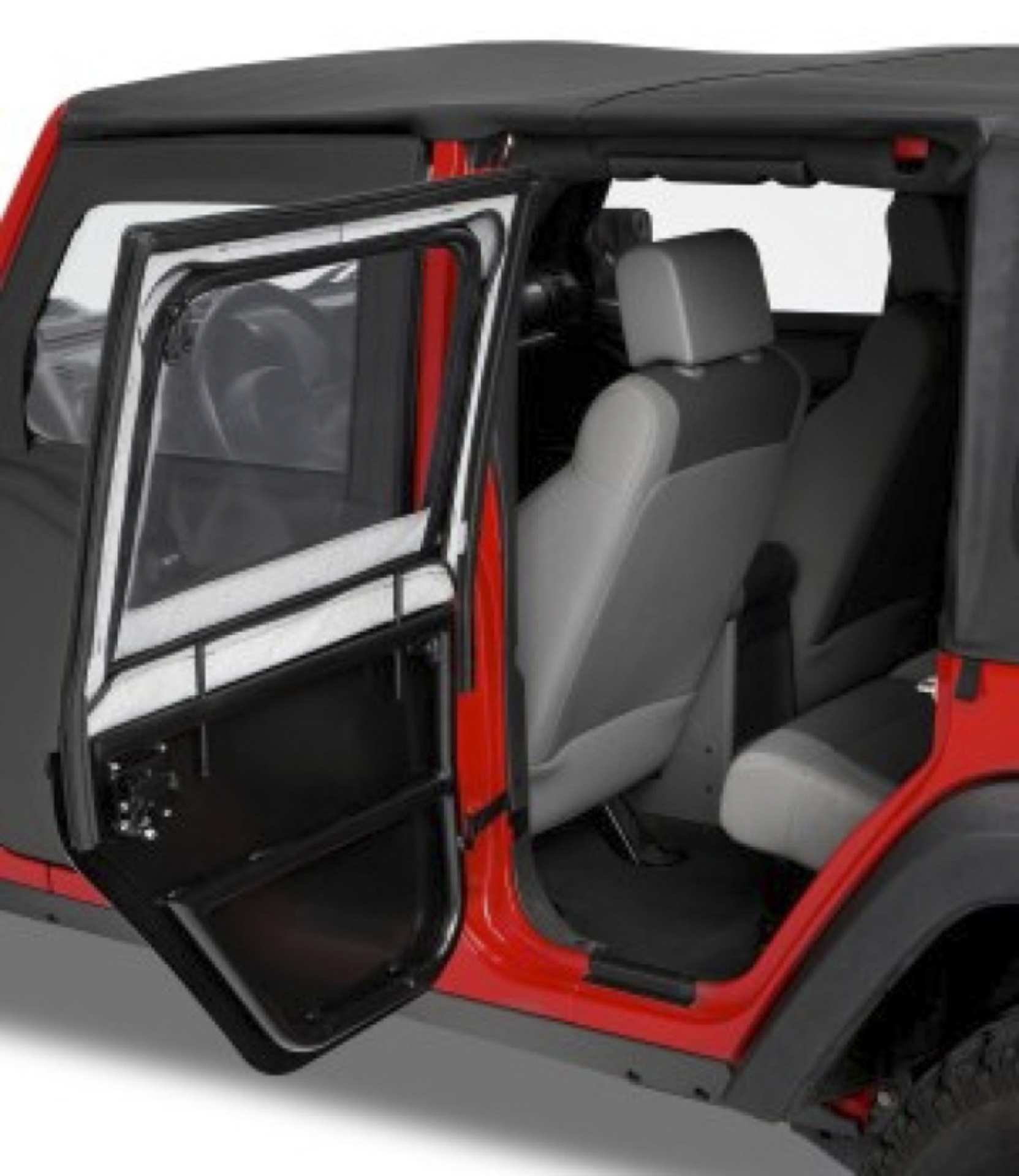 Picture of Bestop 07-18 Jeep Wrangler JK 4-Door Element Upper Doors (Rear Doors Black Diamond)