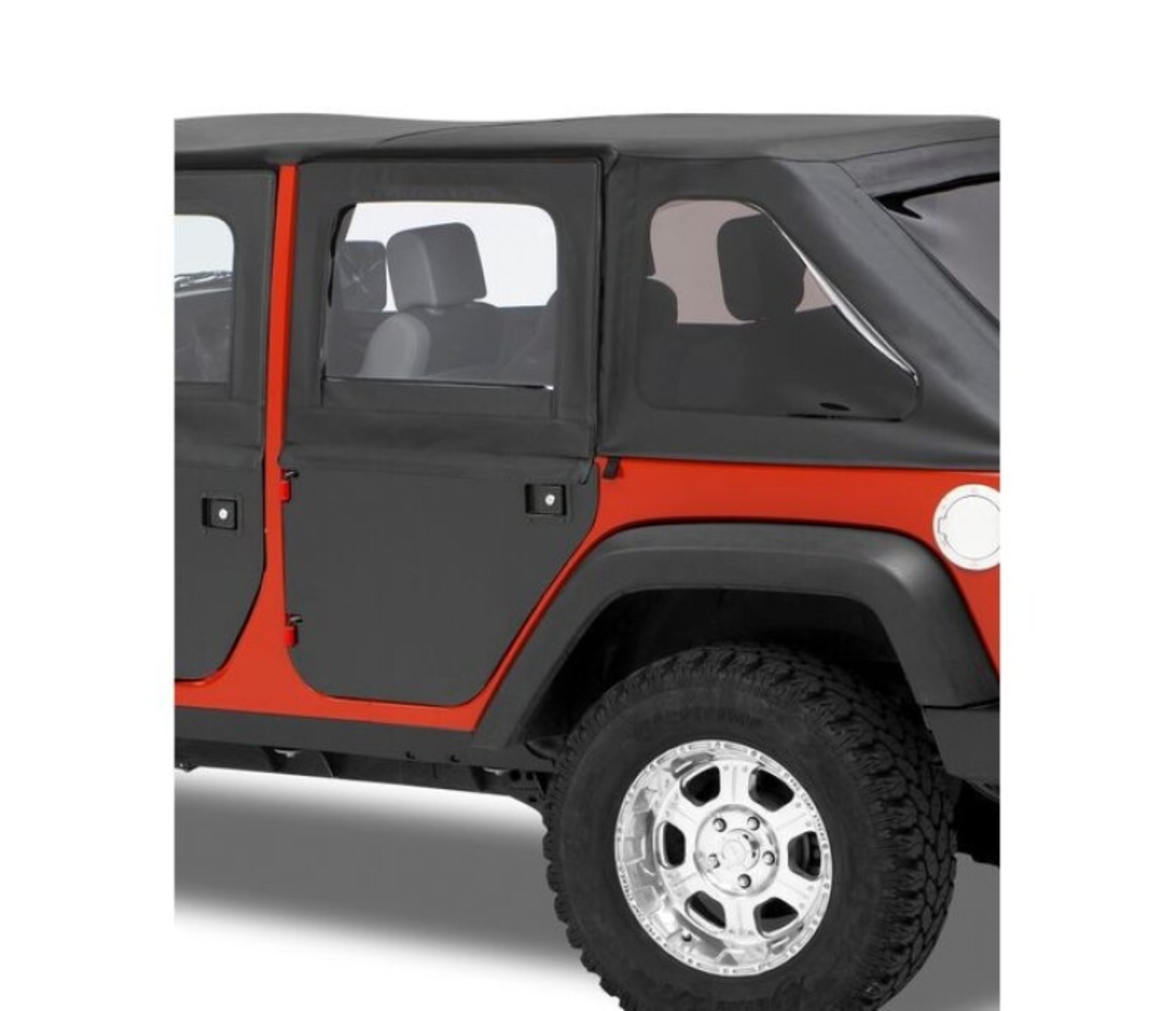 Picture of Bestop 07-18 Jeep Wrangler JK 4-Door Full Fabric Doors (Rear Doors Black Twill)