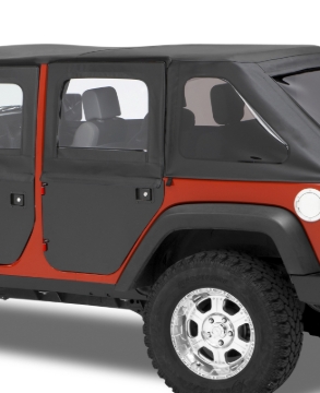 Picture of Bestop 07-18 Jeep Wrangler JK 4-Door Full Fabric Doors (Rear Doors Black Diamond)