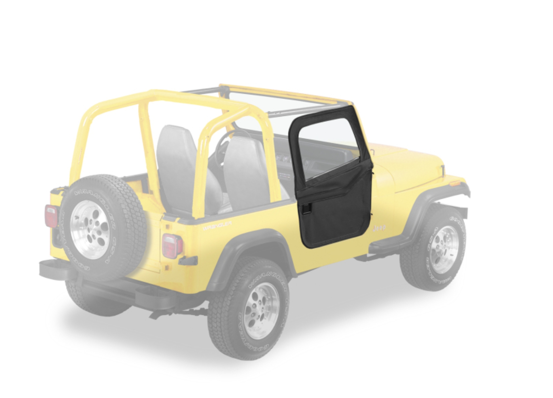 Picture of Bestop 80-86 Jeep Cj7 / 87-95 Wrangler YJ Full Fabric Doors (Black Crush)