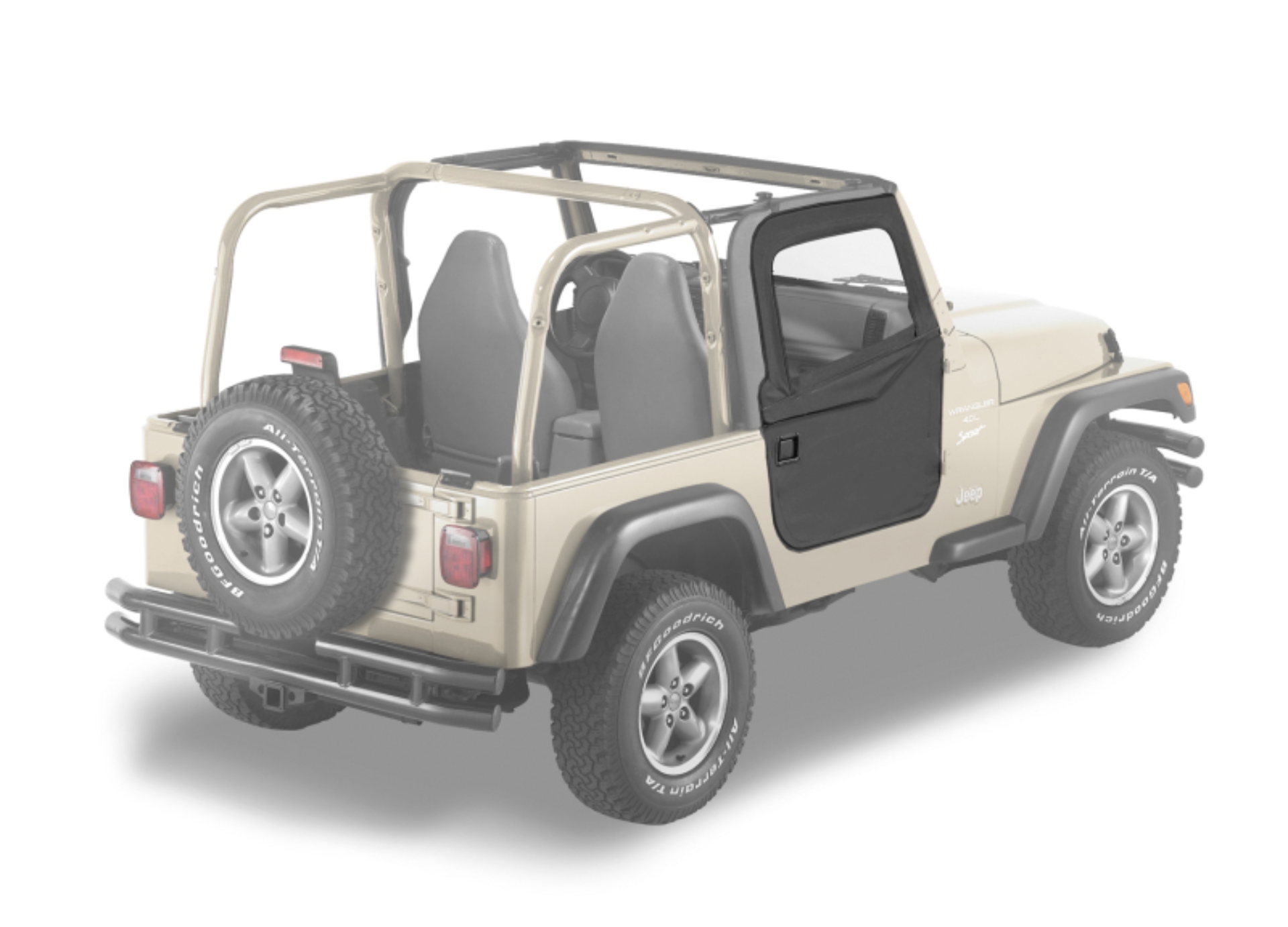 Picture of Bestop 97-06 Jeep Wrangler TJ Full Fabric Doors (Black Denim)