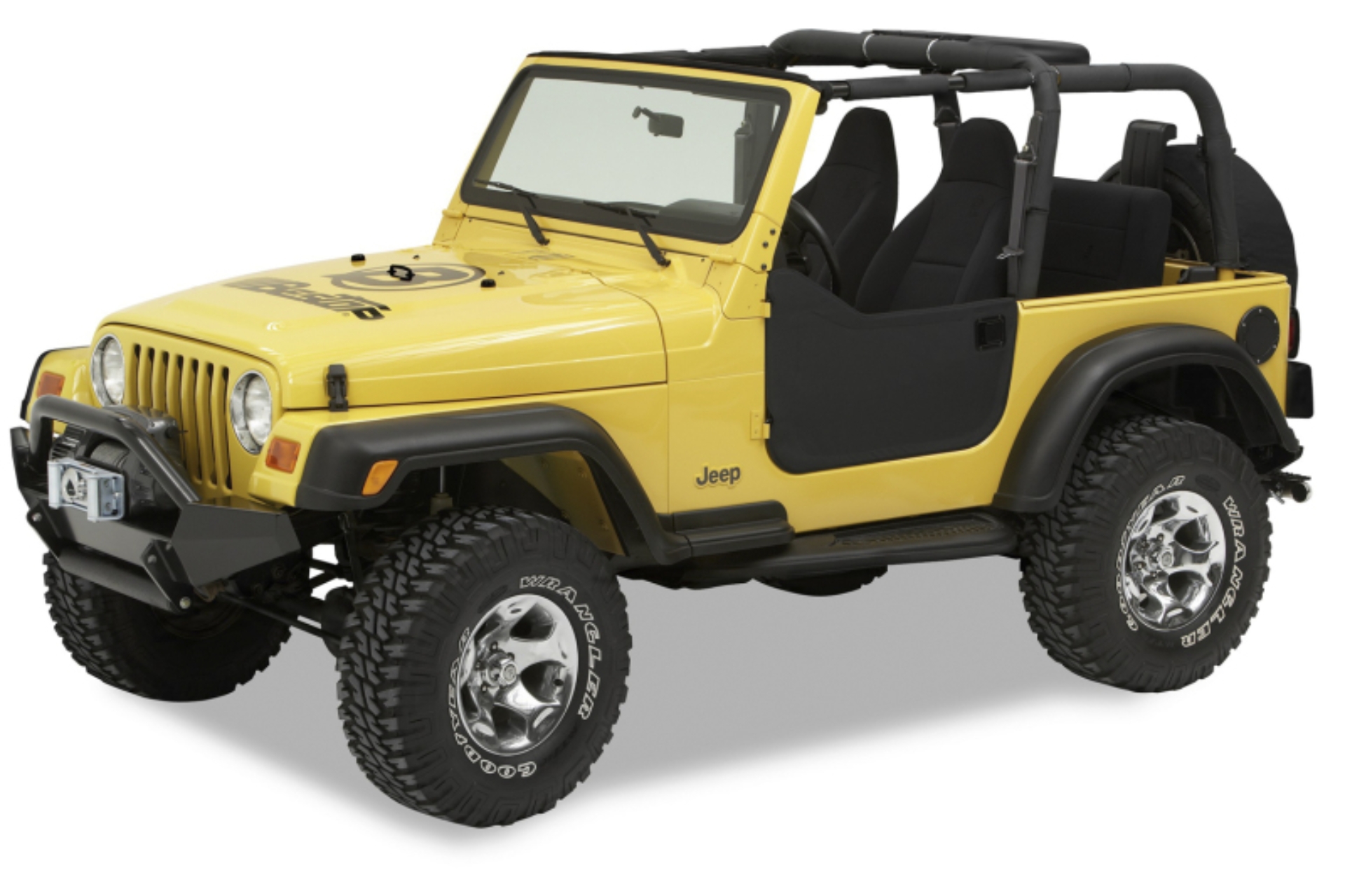 Picture of Bestop 97-06 Jeep Wrangler TJ Lower Fabric Doors (Black Denim)