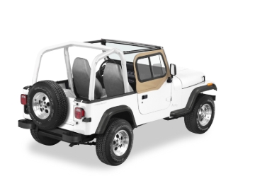 Picture of Bestop 97-06 Jeep Wrangler TJ Upper Door Sliders (Dark Tan Dual Sliding Window)