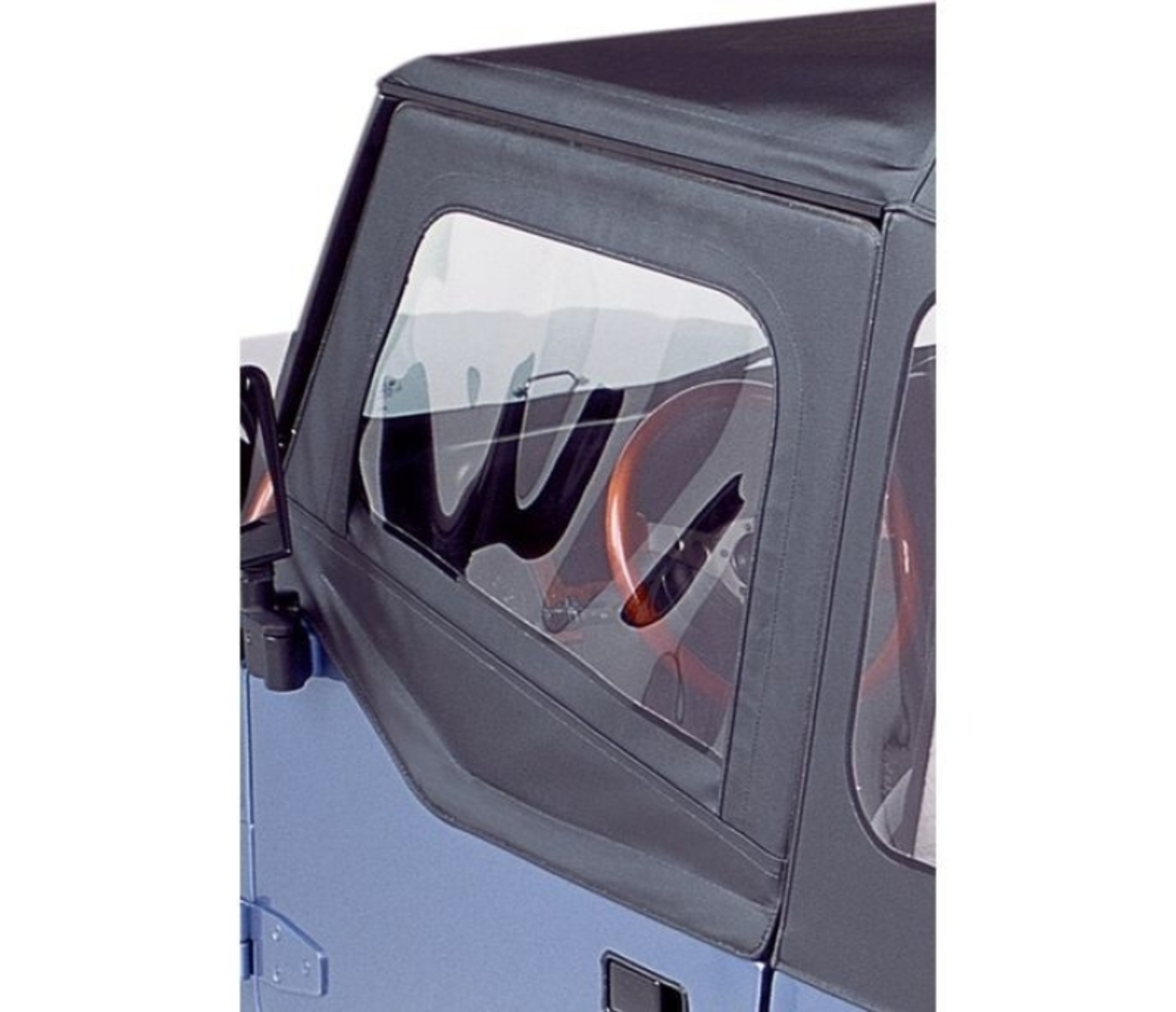 Picture of Bestop 88-95 Jeep Wrangler YJ Upper Fabric Doors (Square Upper Rear Corner Black Crush)