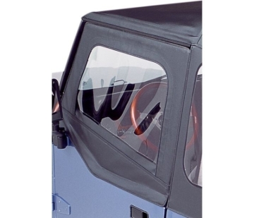 Picture of Bestop 88-95 Jeep Wrangler YJ Upper Fabric Doors (Square Upper Rear Corner Black Crush)