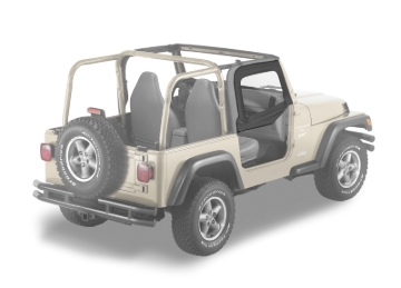 Picture of Bestop 97-06 Jeep Wrangler TJ Upper Fabric Doors (Black Denim)