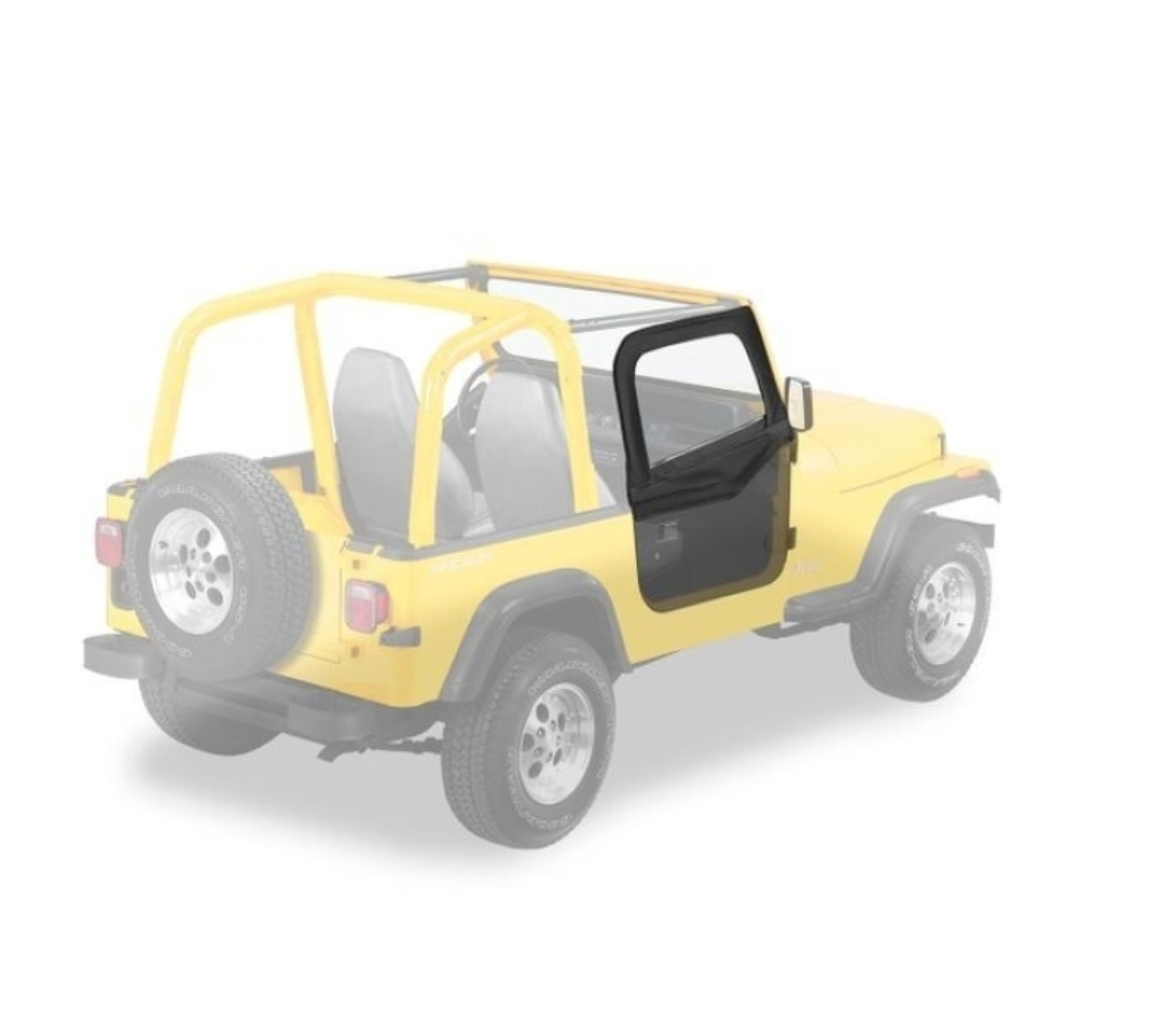 Picture of Bestop 88-95 Jeep Wrangler YJ Upper Fabric Doors (Rounded Upper Corner Black Crush)