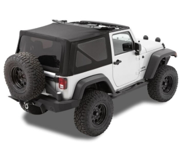 Picture of Bestop 10-18 Jeep Wrangler JK 2-Door Replace A-Top (Prem Blk Twill Tinted Windows No Door Skins )