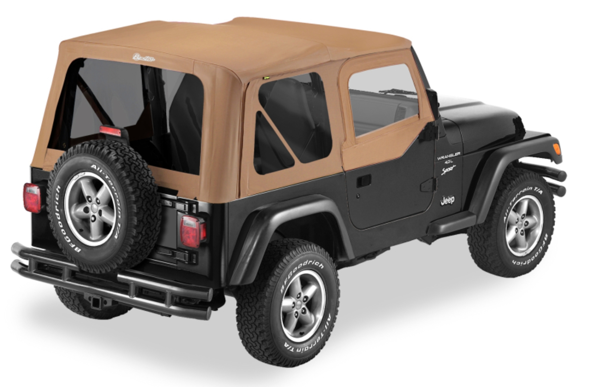Picture of Bestop 97-02 Jeep Wrangler TJ Replace A-Top (Spice Sailcloth Tinted Windows Upper Door Skins )
