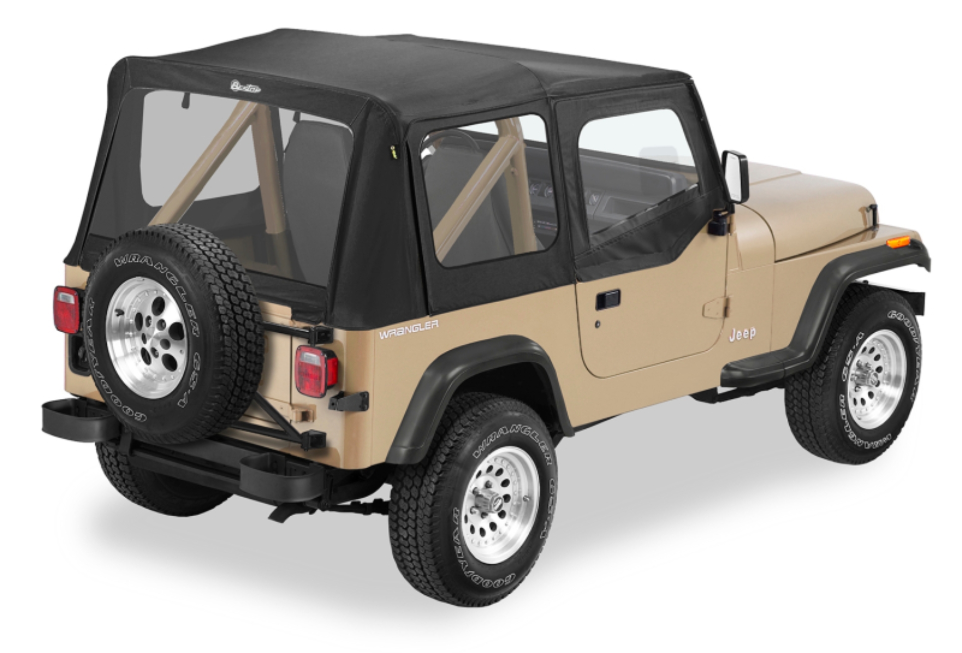 Picture of Bestop 88-95 Jeep Wrangler YJ Replace A-Top (Blk Sailcloth Clear Windows Upper Door Skins )