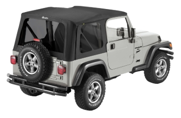 Picture of Bestop 97-02 Jeep Wrangler TJ Replace A-Top (Blk Sailcloth Tinted Windows No Door Skins )