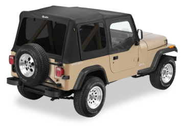 Picture of Bestop 88-95 Jeep Wrangler YJ Replace A-Top (Blk Sailcloth Tinted Windows Upper Door Skins )
