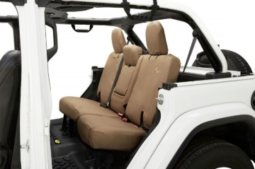 Picture of Bestop 18-23 Jeep Wrangler JL 4-Door Exc. 4Xe Rear W/O Fold Down Arm Rest Seat Covers (Tan)