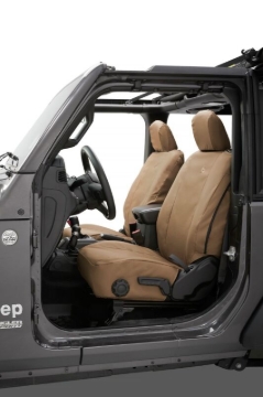 Picture of Bestop 18-26 Jeep Wrangler JL 2-Door Front Seat Covers (Tan)